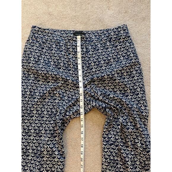 Talbots The Perfect Crop Pant Size 12 Blue White Print Straight Stretch Coastal - Picture 10 of 11